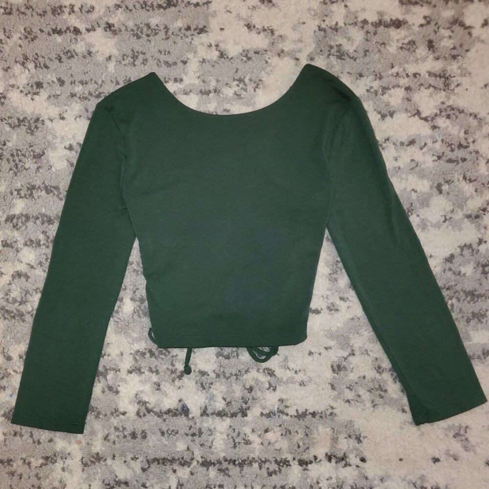 Forever 21 Forest Green Tie up Top || EUC || S